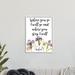 Stupell Industries Where You Go I Will Phrase Purple Spring Flowers - Textual Art Canvas in Black/Green/Indigo | 14 H x 11 W in | Wayfair