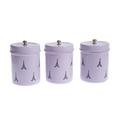 Red Barrel Studio® Eiffel Stainless Steel Round 3 Piece Kitchen Canister Set Metal in Indigo | 6 H x 4 W x 4 D in | Wayfair