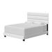 Everly Quinn Napoli Faux Leather Tri Panel Platform Bed Frame Upholstered/Faux leather in White | 49 H x 41.5 W x 78.75 D in | Wayfair