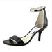 Michael Kors Shoes | Michael Kors Black Leather Silver Ankle Strap Sandals Heels - 9.5 | Color: Black/Silver | Size: 9.5