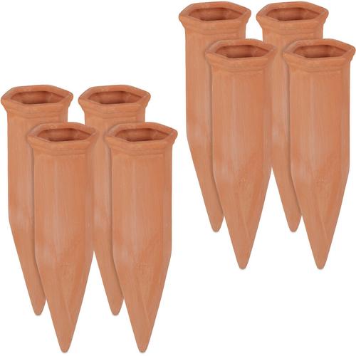 8 x Tonkegel Bewässerung, Bewässerungshilfe für Pflanzen, 1,5 l Flaschen, Gießhilfe, HxBxT: 17 x