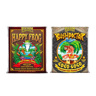 FoxFarm Happy Frog Potting Soil Bag and Bush Doctor Coco Loco Soil Bag Bundle - 57