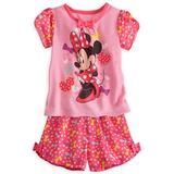 Disney Pajamas | Disney Store Minnie Mouse Shorts Sleep Set For Girls Nwt | Color: Pink/Red | Size: 4g