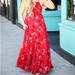 Free People Dresses | Free People Garden Party Maxi Dress Red Combo Sz S | Color: Blue/Red | Size: S