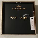Coach Jewelry | Coach Carriage Gold Earrings Nwt | Color: Gold | Size: Os