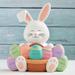 Personalization Mall Easter Bunny Personalized 3-D Resin Shelf Sitter Resin in Blue/White | 7.6 H x 6.3 W x 3.9 D in | Wayfair 31783