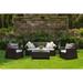 Red Barrel Studio® 76.26" Wide Outdoor Patio Sofa w/ Cushions Plastic in Brown | 33.46 H x 76.26 W x 30.24 D in | Wayfair