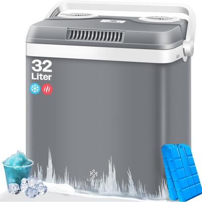 32 l Kühlbox 12V 230V Stecker Mini-Kühlschrank Thermoelektrische Warmhaltebox 32 Liter Grau - Kesser Image