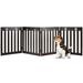 24" Folding Wooden Freestanding Pet Gate Dog Gate with 360° Hinge - 80”x 24”x 0.5” (W x H x D)