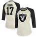 Women's Fanatics Branded Davante Adams Cream/Black Las Vegas Raiders Player Raglan Name & Number Fitted 3/4-Sleeve T-Shirt