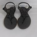 Coach Shoes | Coach Jelly Thong Sandal Tea Rose Flat Shoe Glitter Size 8b Flower | Color: Gray | Size: 8