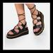 Anthropologie Shoes | Anthropologie| Elvio Zanon Grao Toe Wedge Leather Sandals Size 37 | Color: Black | Size: 37