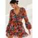 Anthropologie Dresses | Anthro Floral Cut Out Mini Dress | Color: Blue/Pink | Size: Various