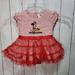 Disney One Pieces | Disney World Minnie Mouse Baby 12 Months Red Tutu Ruffle Dress Cotton Striped. | Color: Red/White | Size: 12mb