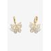 Women's Goldtone Crystal Butterfly Charm Earrings by PalmBeach Jewelry in Crystal