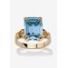 Women's Yellow Gold Plated Simulated Birthstone Ring by PalmBeach Jewelry in March (Size 8)