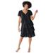 Plus Size Women's Three-Tier Dress by Woman Within in Black (Size 30 W)