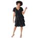 Plus Size Women's Three-Tier Dress by Woman Within in Black (Size 26 W)