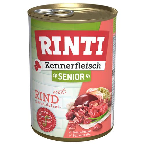 12 x 400 g Kennerfleisch Senior Rind RINTI Hundefutter nass