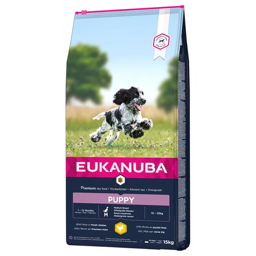 15 kg Eukanuba Puppy Medium Breed Huhn Hundefutter trocken