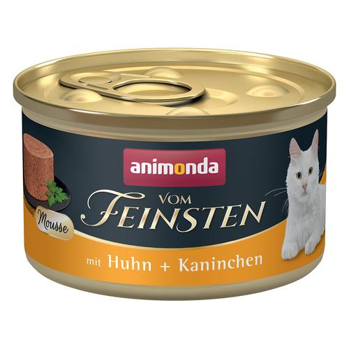 Sparpaket 24x85g animonda Vom Feinsten Adult Huhn + Kaninchen Katzenfutter nass