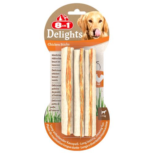 Sparpaket 6x75g 8in1 Delights Kausticks Huhn (18 Stück) Hundesnacks