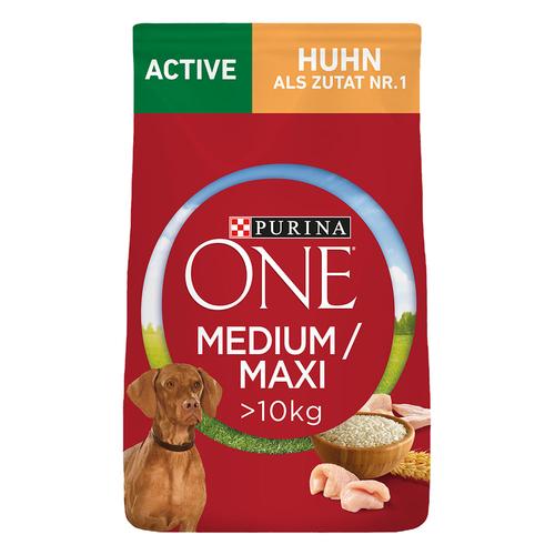 7kg Purina One Medium/Maxi Active Huhn Hundefutter trocken