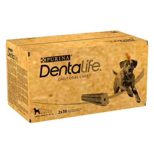 2 x 72 Sticks (48 x 106 g) PURINA Dentalife Tägliche Zahnpflege-Snacks für große Hunde (25-40 kg)...