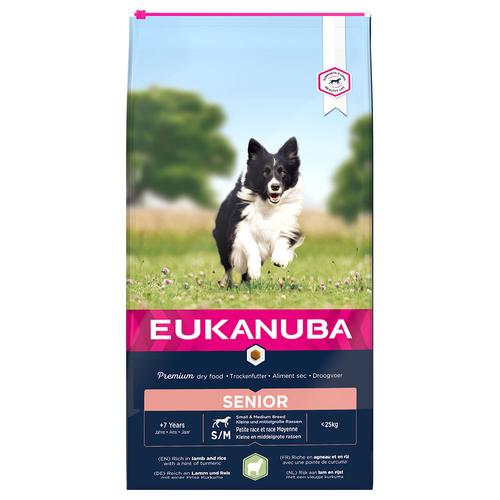 12 kg Eukanuba Senior Small & Medium Breed Lamm & Reis Hundetrockenfutter