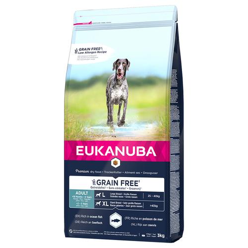 2x3kg Eukanuba Grain Free Adult Large Dogs mit Lachs Hundefutter trocken