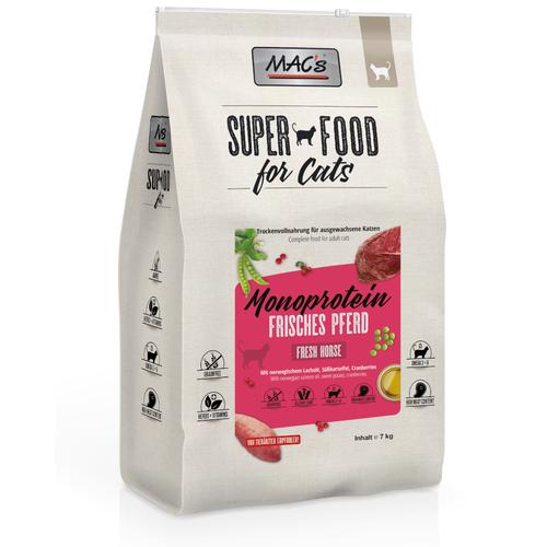 Sparpaket: 2x7kg MAC's Superfood for Cats Adult Monoprotein Pferd Katzenfutter trocken