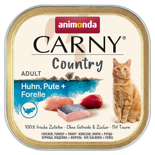 Sparpaket 32x100g animonda Carny Country Adult Huhn, Pute + Forelle Katzenfutter nass