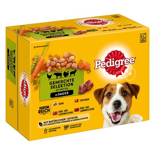 48x 100g Frischebeutel Multipack in Soße Pedigree Hundefutter nass