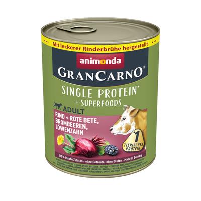 Sparpaket: 24x800g animonda GranCarno Adult Superfoods Rind + Rote Bete, Brombeeren, Löwenzahn...