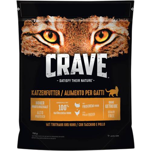 6x 750g Crave Adult mit Truthahn & Huhn Katzenfutter Trocken