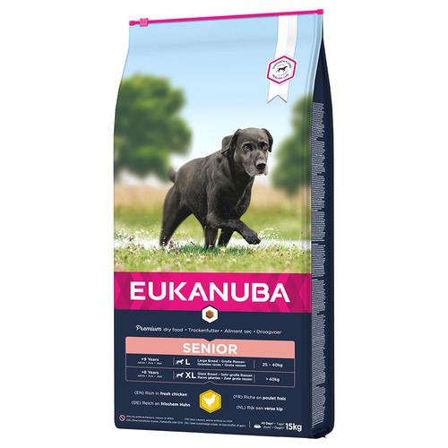15kg Eukanuba Caring Senior Large Breed Huhn Hundefutter trocken