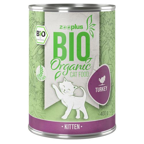 Sparpaket Zooplus Bio Kitten 12 x 400 g Bio-Pute mit Karotte