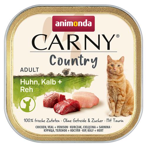 Sparpaket 32x100g animonda Carny Country Adult Huhn, Kalb + Reh Katzenfutter nass