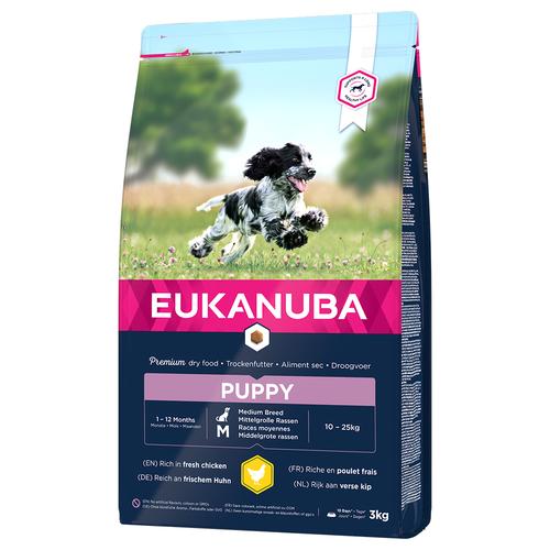 2 x 3 kg Eukanuba Puppy Medium Breed Huhn Hundefutter trocken