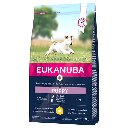 Eukanuba Puppy Small Breed Huhn.- 3 kg Trockenfutter für Rassewelpen