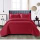 Shop Direct 24 Quilted Bedspreads Double Bed Throws - Reversible Embossed Quilted Bed Throw Bedspreads Double Size 240x250cm with 2 Pillows Cases, Red