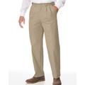 Blair Men's JohnBlairFlex Adjust-A-Band Relaxed-Fit Pleated Chinos - Tan - 46 - Medium