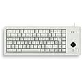 CHERRY Compact-Keyboard G84-4400, US-Layout, QWERTY Tastatur, kabelgebundene Tastatur, mechanische Tastatur, ML Mechanik, Integrierter optischer Trackball plus 2 Maustasten, hellgrau