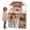 KidKraft Savannah Puppenhaus aus Holz mit Möbeln und Zubehör, Spielset mit Hängesessel und Himmelbett für 30 cm Puppen, Spielzeug für Kinder ab 3 Jahre, 65023