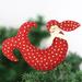 The Holiday Aisle® Handmade Christmas Mermaid Wool Tree Topper Plastic in Red | 7.75 H x 10.27 W x 12.99 D in | Wayfair