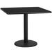 Latitude Run® Jack Square Laminate Table Top w/ Round Table Height Base in Black | 31.125 H x 24 W x 24 D in | Wayfair