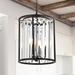 Caleb 12" Metal/Crystal LED Pendant, Oil Rubbed Bronze by JONATHAN Y