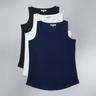 Longline Cotton Vest Tops Dark Mix Size 20 Pack Of 3
