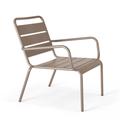 Fauteuil de jardin bas relax acier taupe