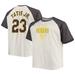 Men's Fernando Tatis Jr. Oatmeal/Heathered Charcoal San Diego Padres Big & Tall Name Number Raglan T-Shirt